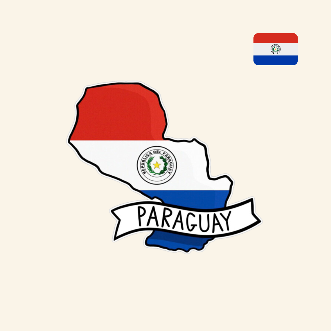 Paraguay Flag Map Sticker